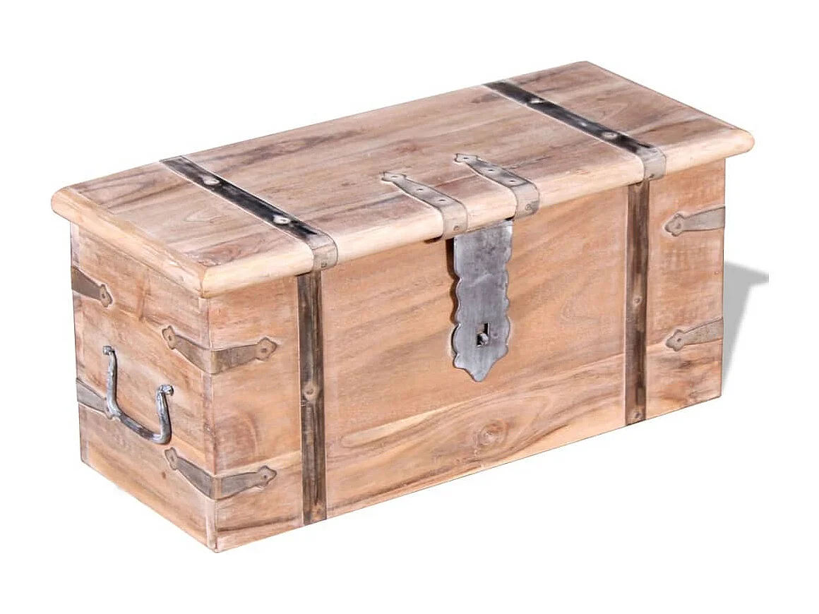 Set de baúl de almacenamiento de madera de acacia 2 unidades