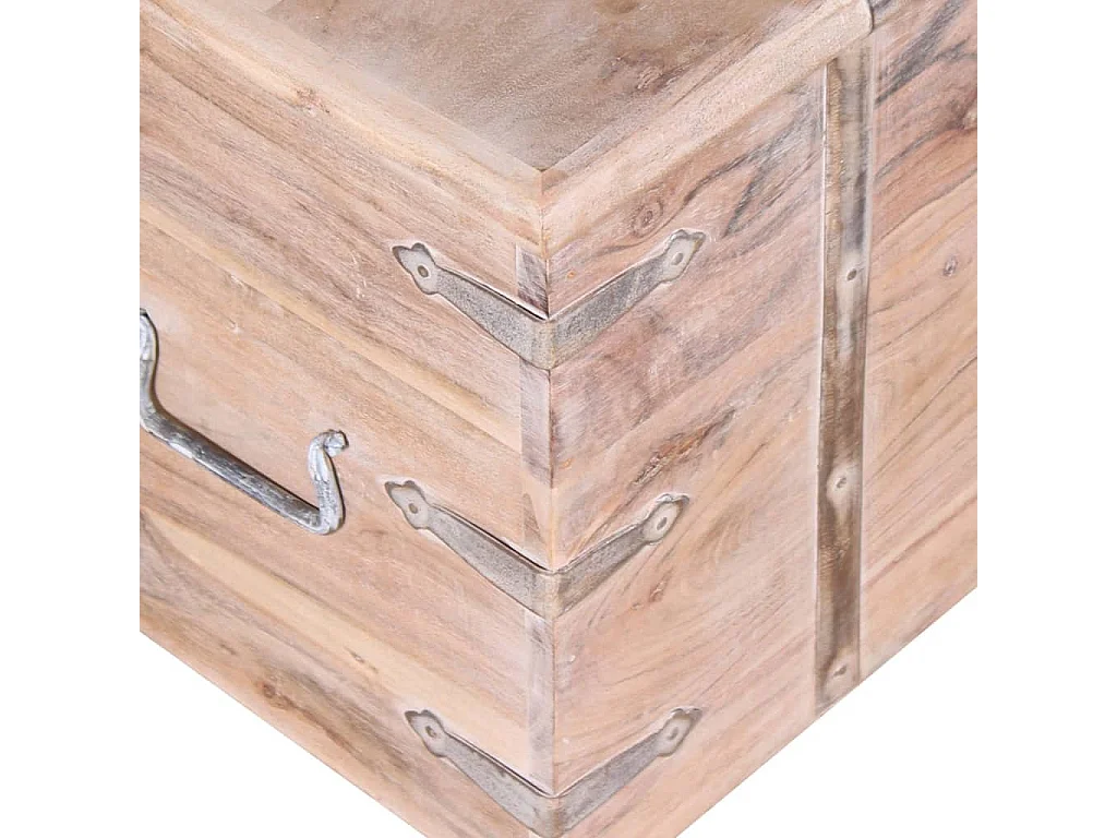 Set de baúl de almacenamiento de madera de acacia 2 unidades