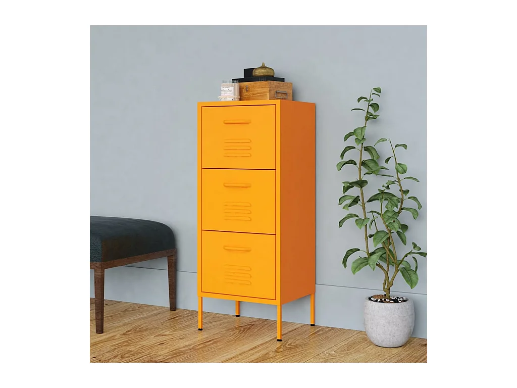 Armadietto Giallo Senape 42,5x35x101,5 cm in Acciaio
