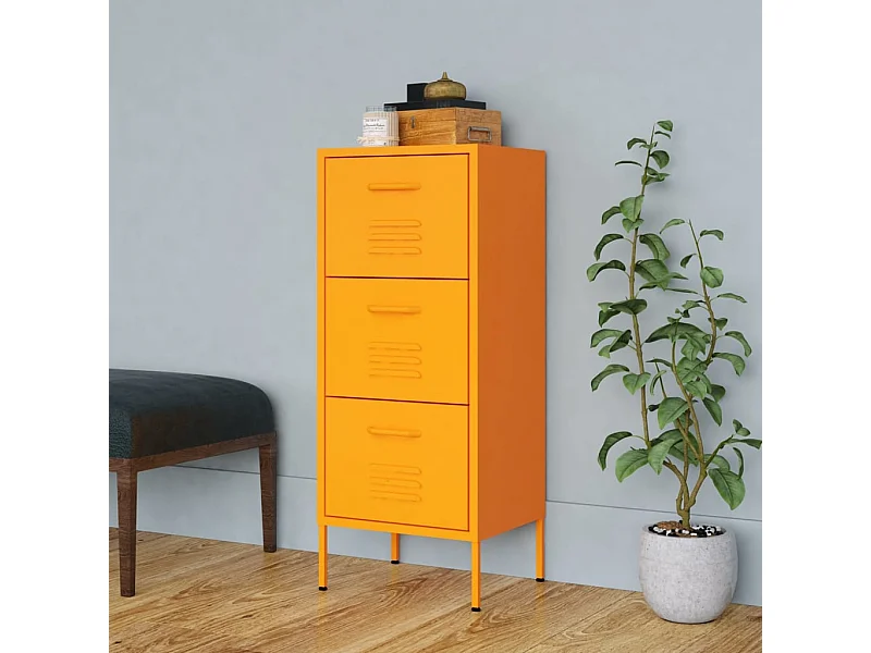 Armoire de rangement Jaune moutarde 42,5x35x101,5 cm Acier