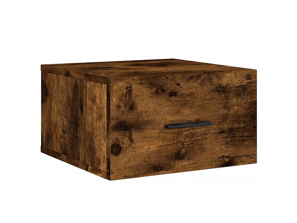 Table de chevet murale chêne fumé 35x35x20 cm