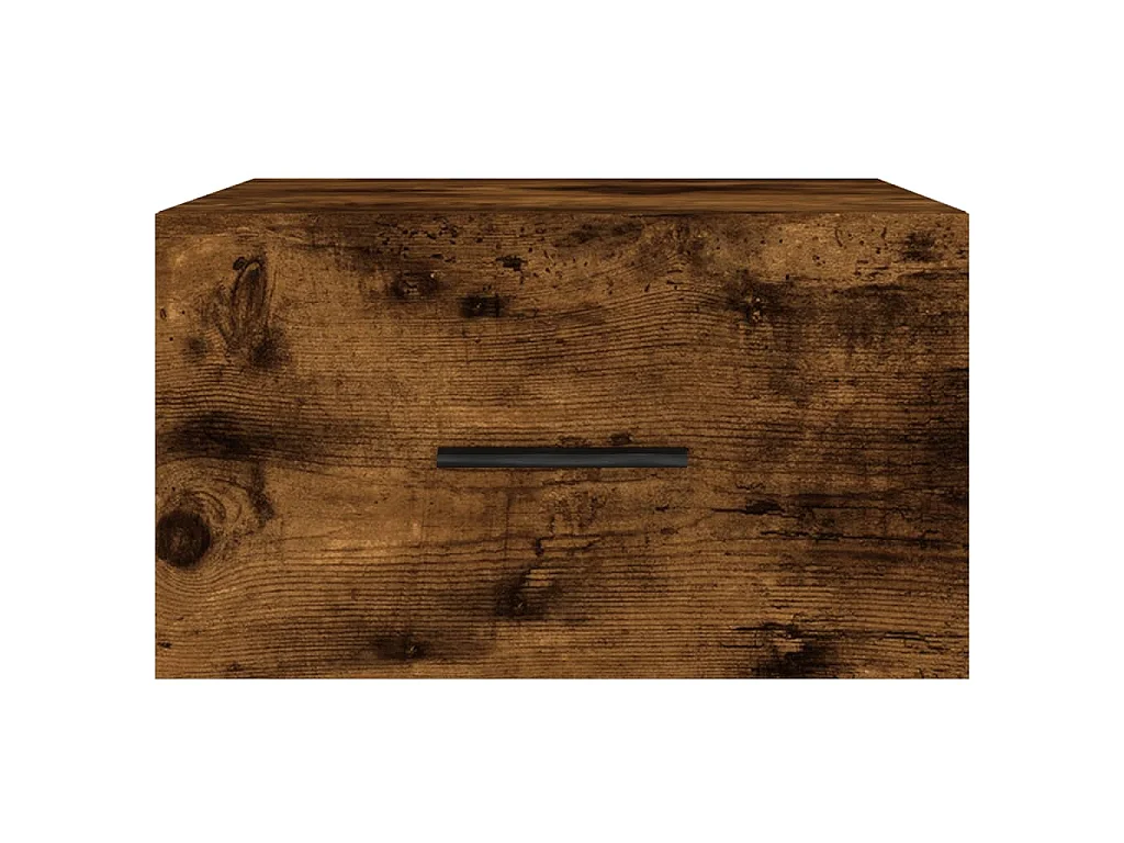 Table de chevet murale chêne fumé 35x35x20 cm