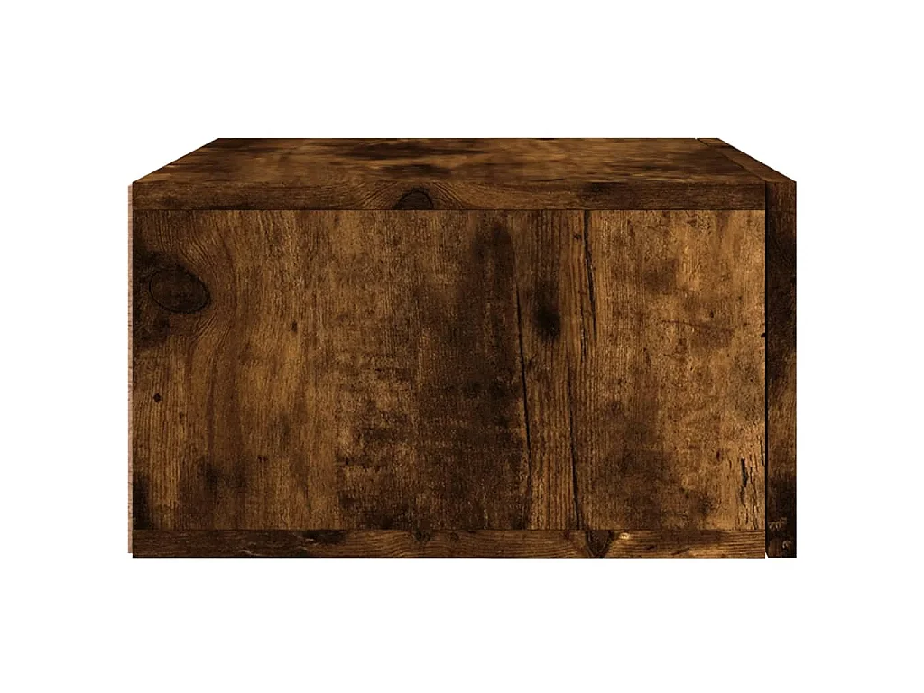 Table de chevet murale chêne fumé 35x35x20 cm