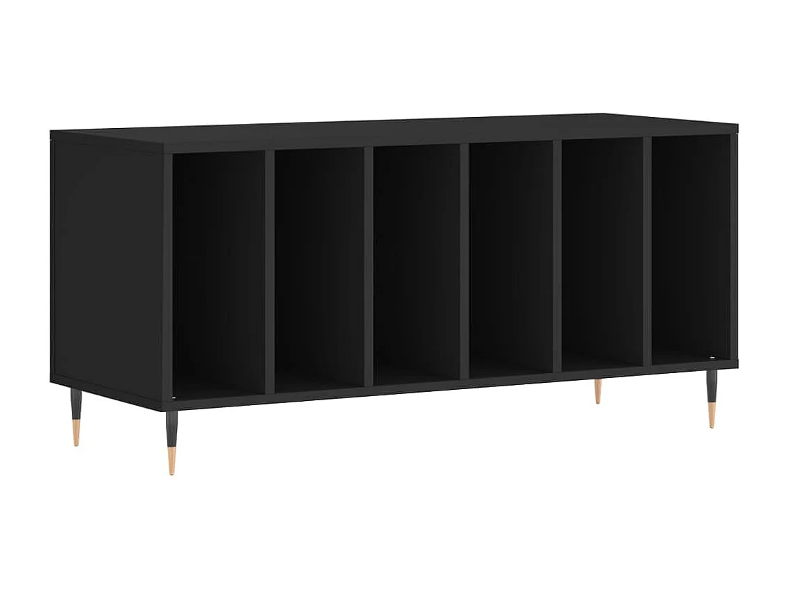 Platenkast 100x38x48 cm bewerkt hout zwart
