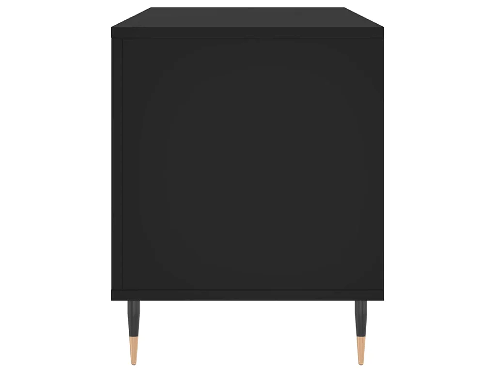Platenkast 100x38x48 cm bewerkt hout zwart