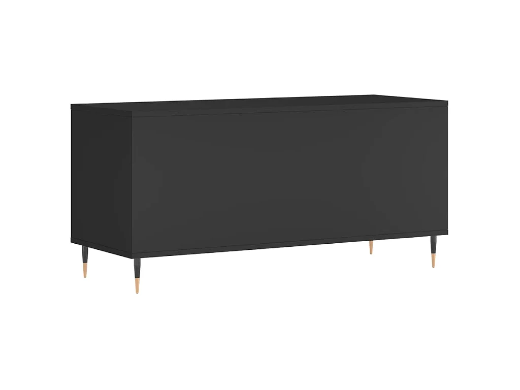 Platenkast 100x38x48 cm bewerkt hout zwart