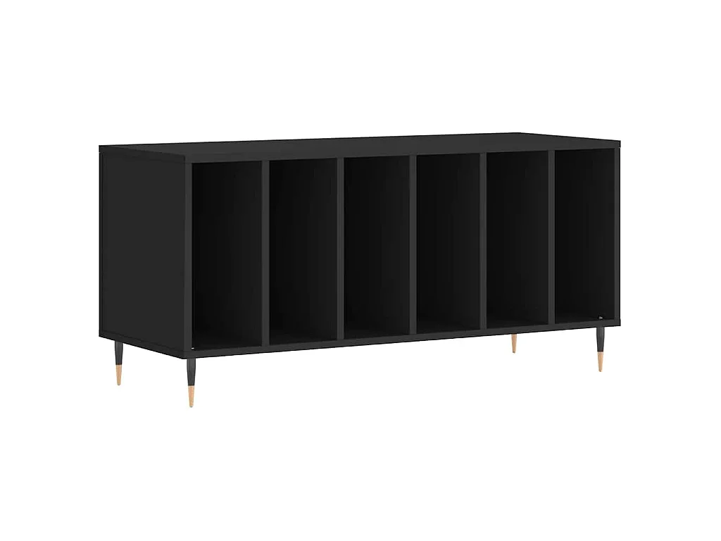 Armoire à disques noir 100x38x48 cm bois d'ingénierie