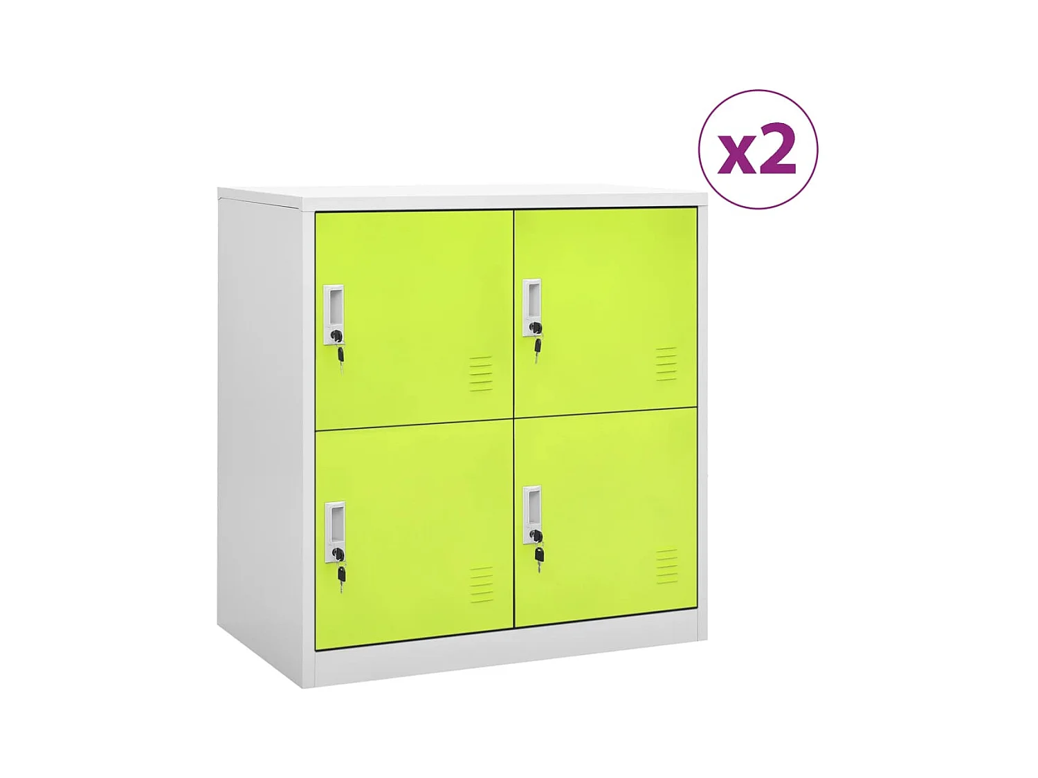 Armadietti Chiavi 2pz Grigio Chiaro Verde 90x45x92,5cm Acciaio