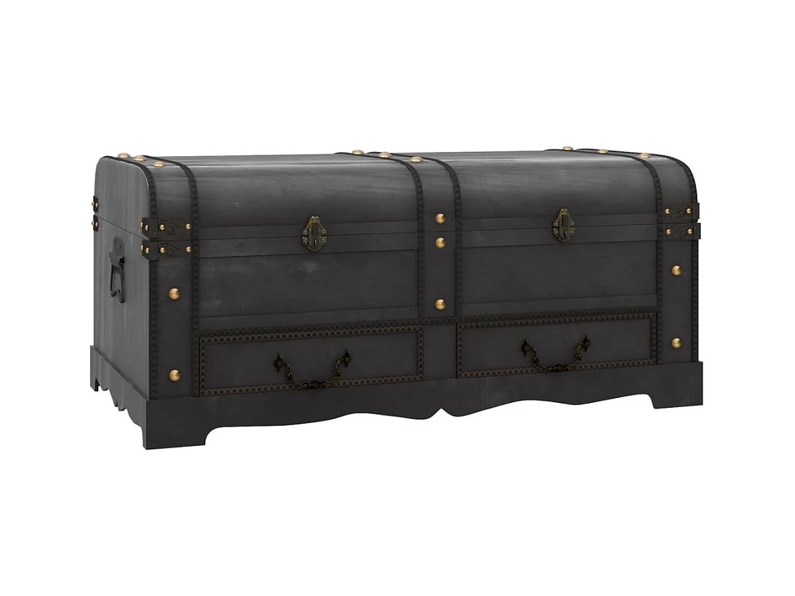 Dekenkist groot hout zwart