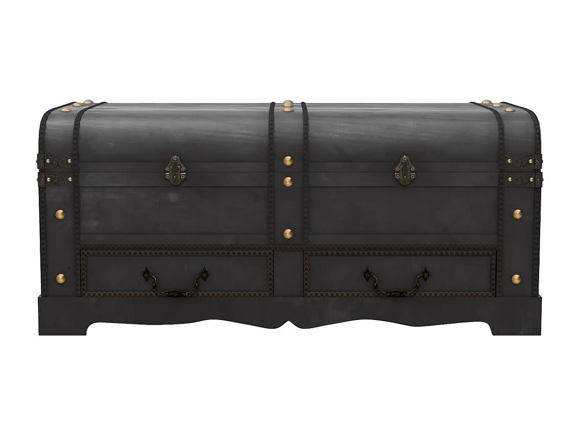 Dekenkist groot hout zwart