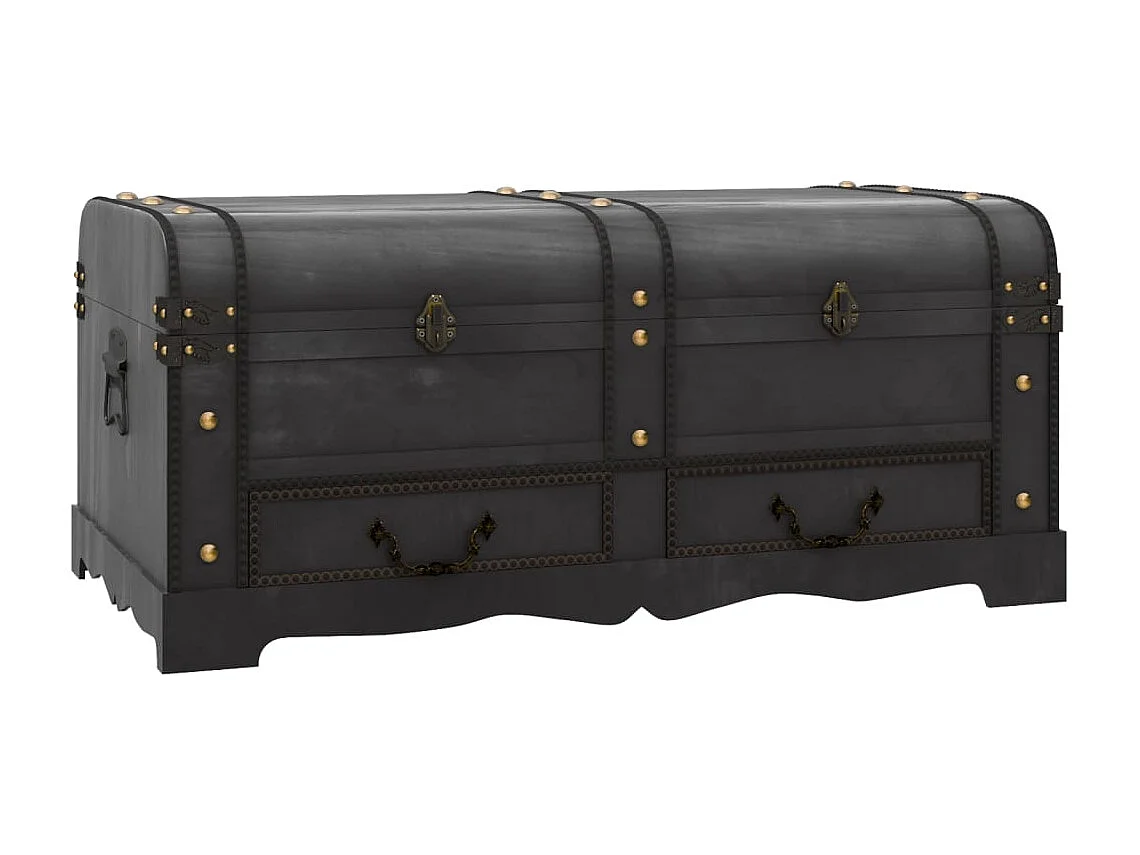 Schatztruhe Holz Groß Schwarz