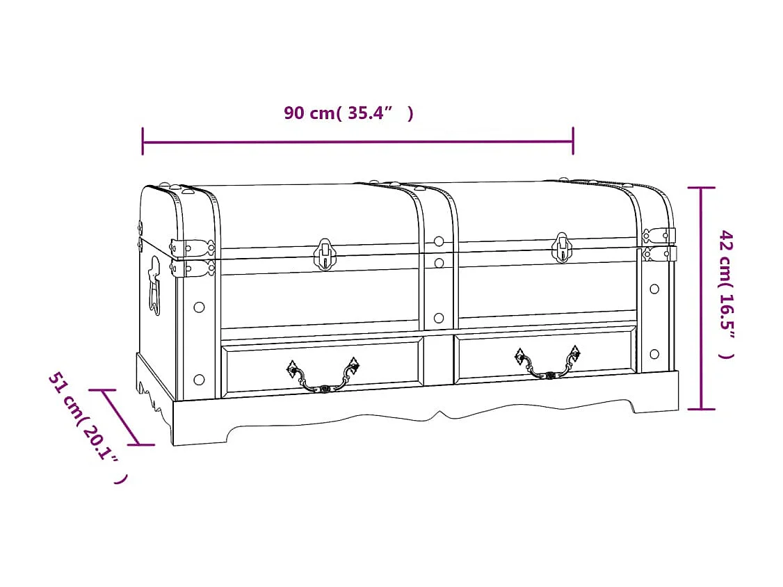 Schatztruhe Holz Groß Schwarz
