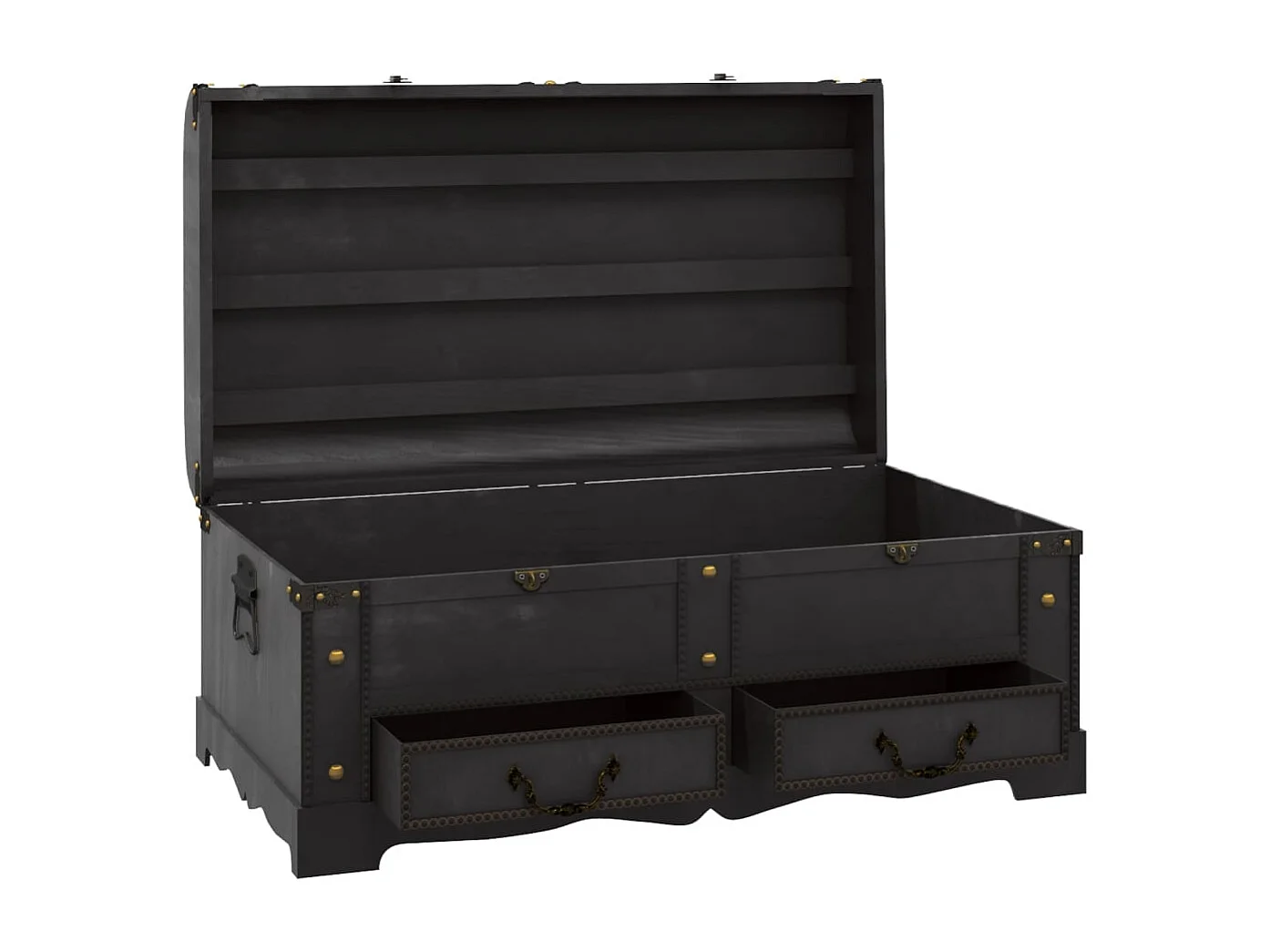 Schatztruhe Holz Groß Schwarz