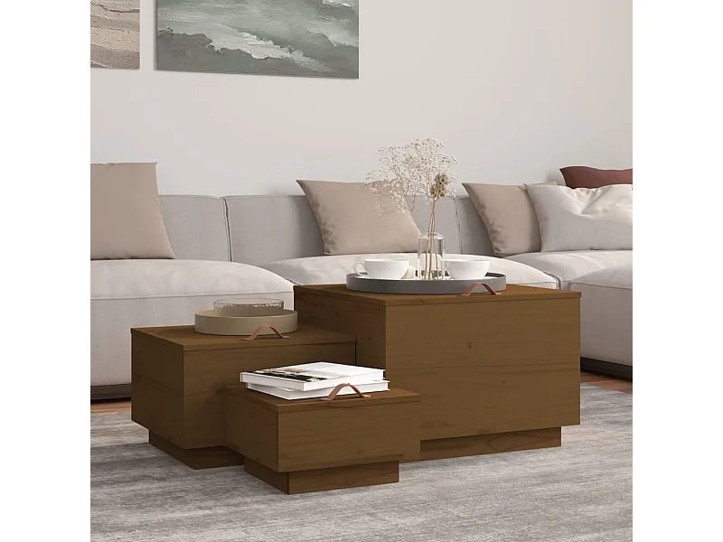 Aufbewahrungsboxen mit Deckeln 3 Stk. Braun Massivholz Kiefer