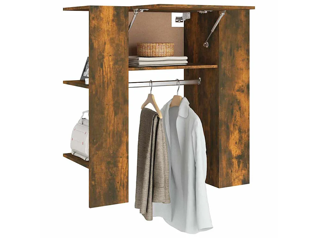 Scaffale da Ingresso Rovere Fumo 97,5x37x99cm Legno Multistrato