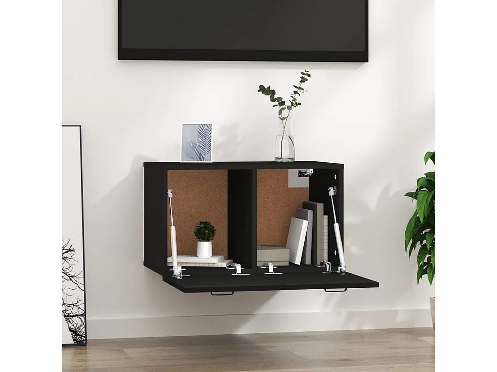 Wandschrank Schwarz 60x36,5x35 cm Holzwerkstoff