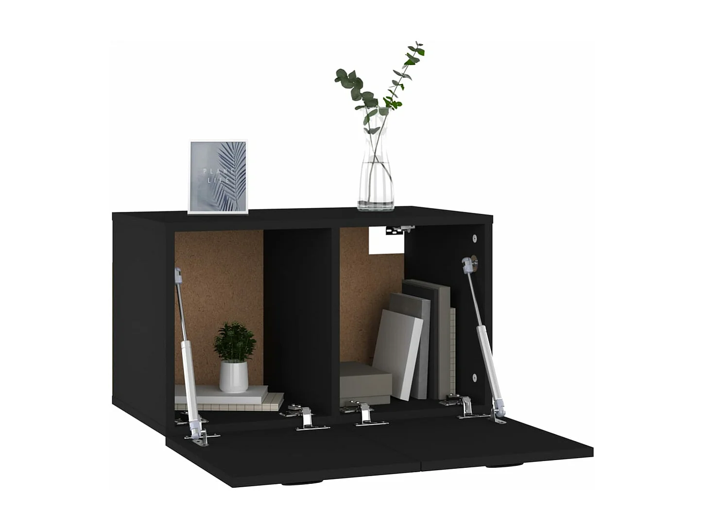 Wandschrank Schwarz 60x36,5x35 cm Holzwerkstoff