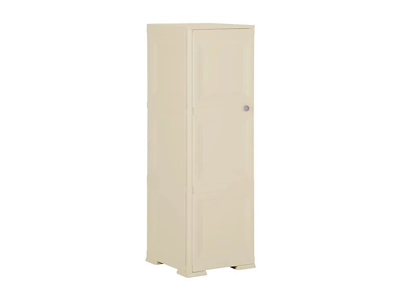 Armoire plastique 40x43x125 cm design de bois blanc angora