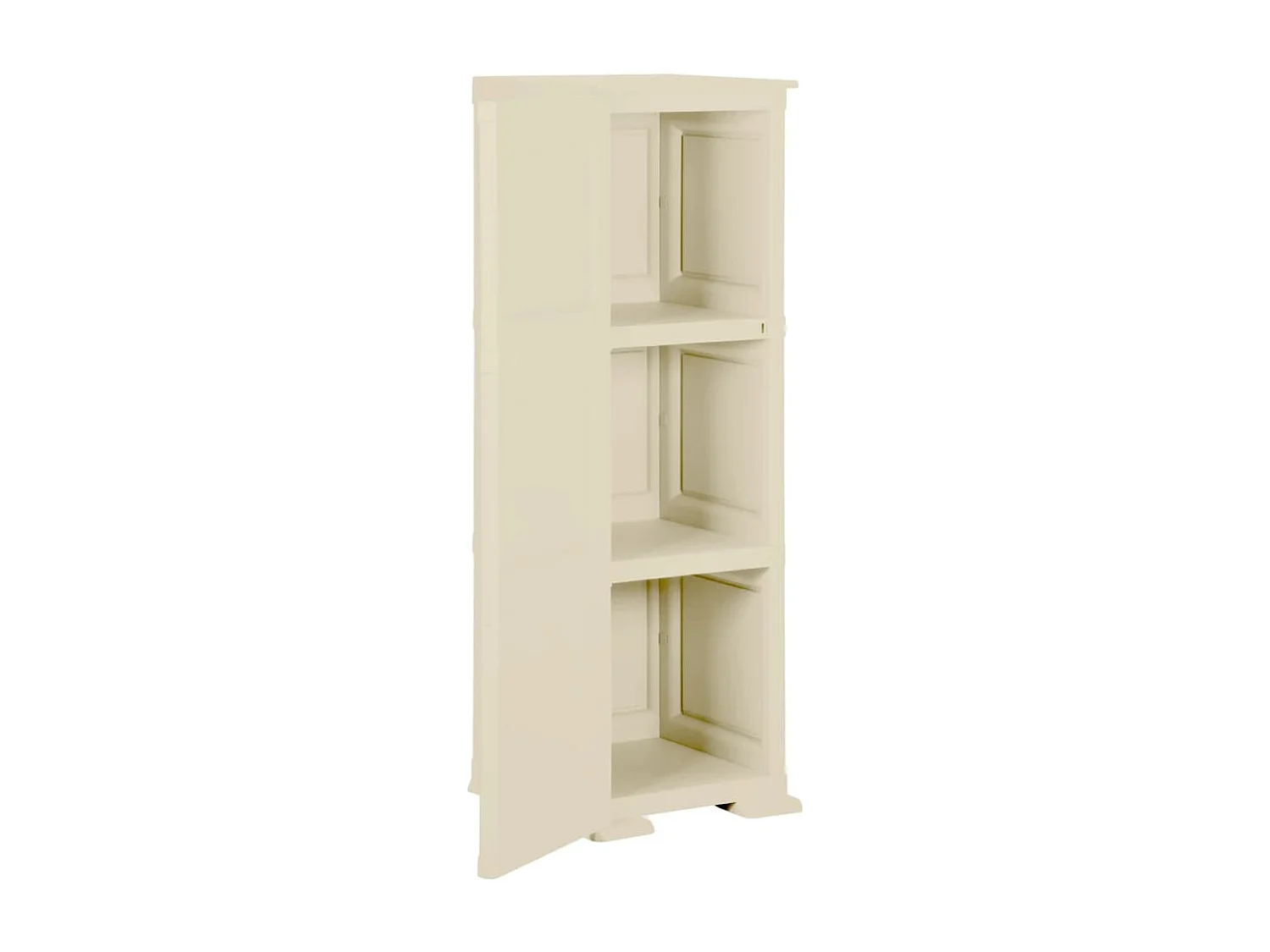 Armoire plastique 40x43x125 cm design de bois blanc angora