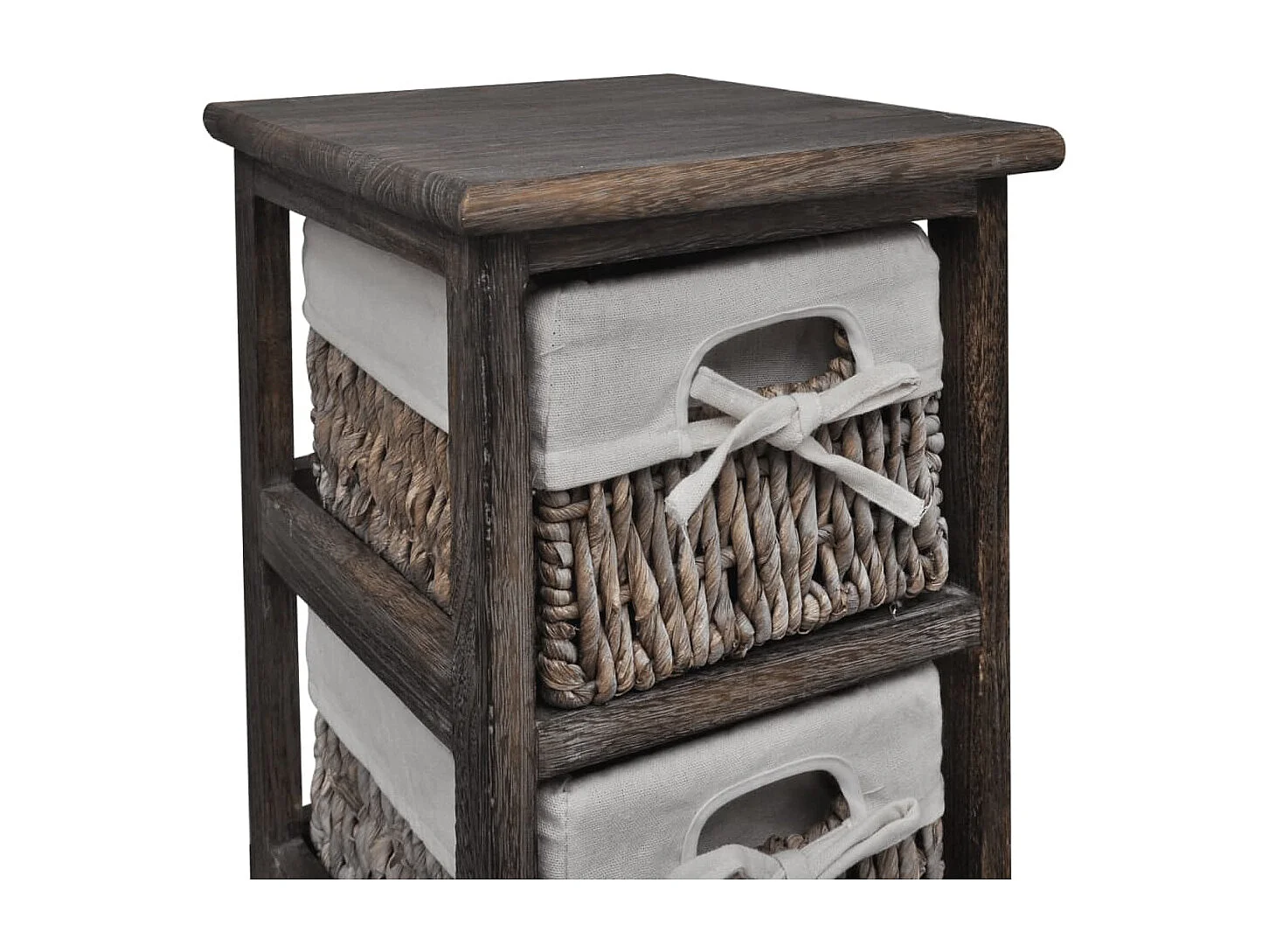 Étagère de rangement en bois 5 paniers en tissage Marron