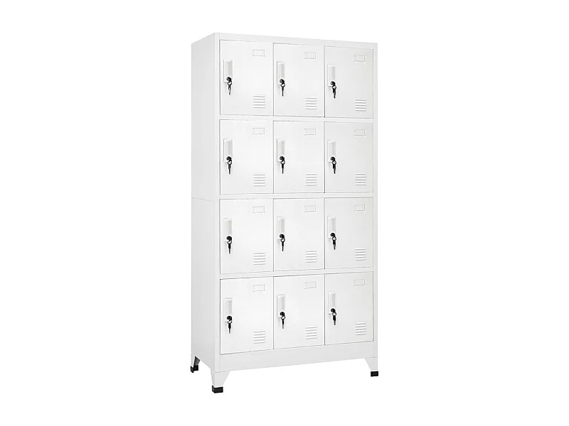 Armadietto a Chiave con 12 Scomparti 90x45x180 cm