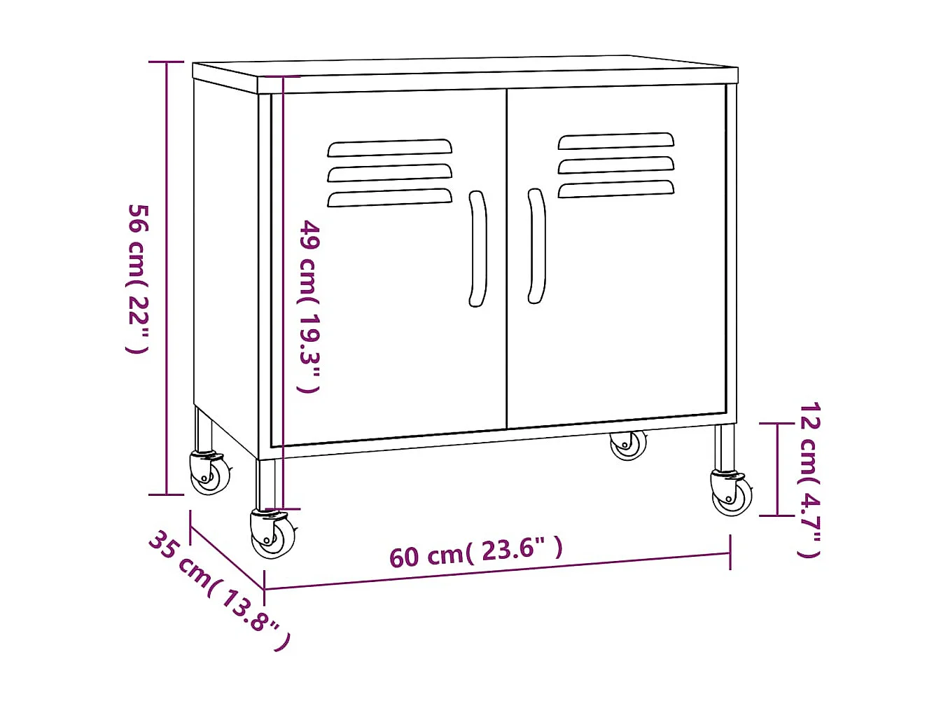 Lagerschrank Anthrazit 60x35x56 cm Stahl