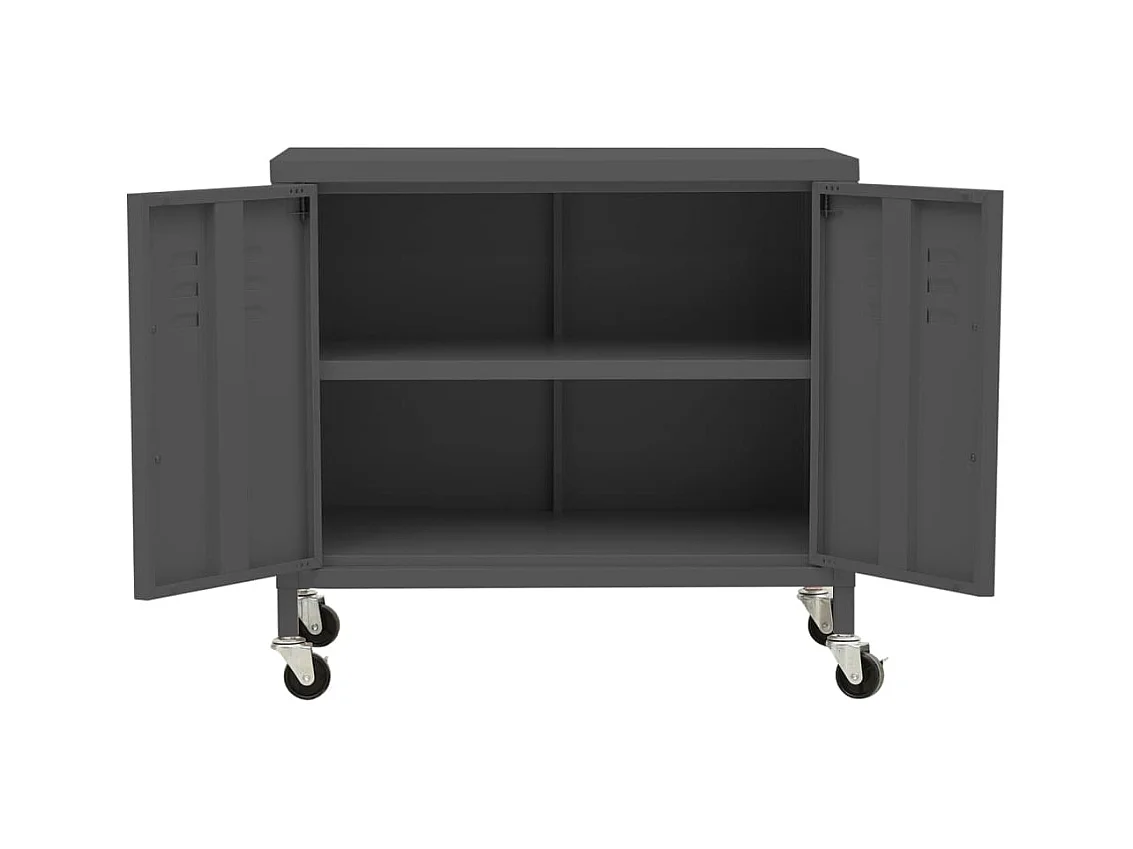 Opbergkast 60x35x56 cm staal antracietkleurig