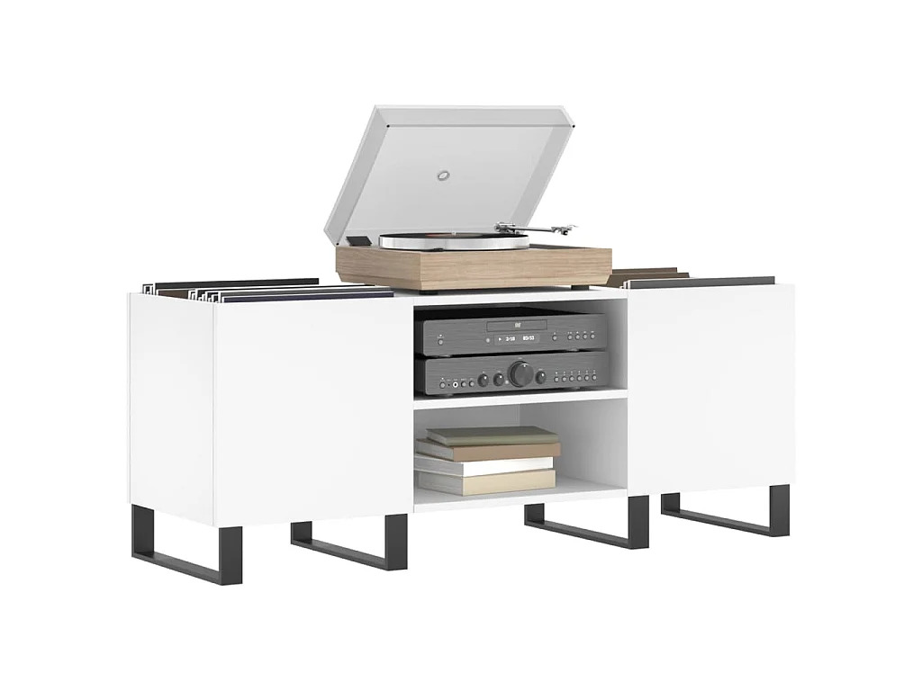 Armário para discos 121x38x48 cm derivados de madeira branco