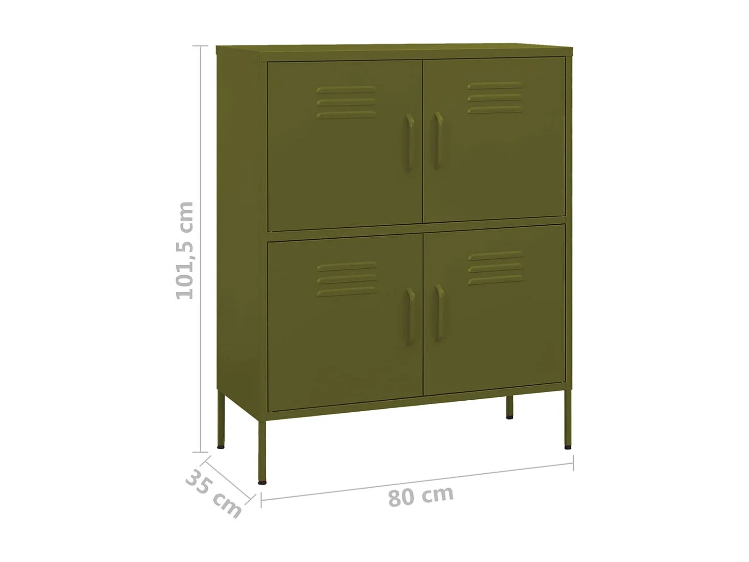 Lagerschrank Olivgrün 80x35x101,5 cm Stahl