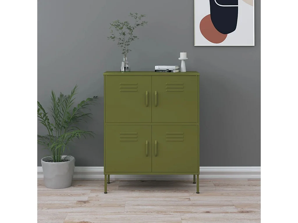 Lagerschrank Olivgrün 80x35x101,5 cm Stahl