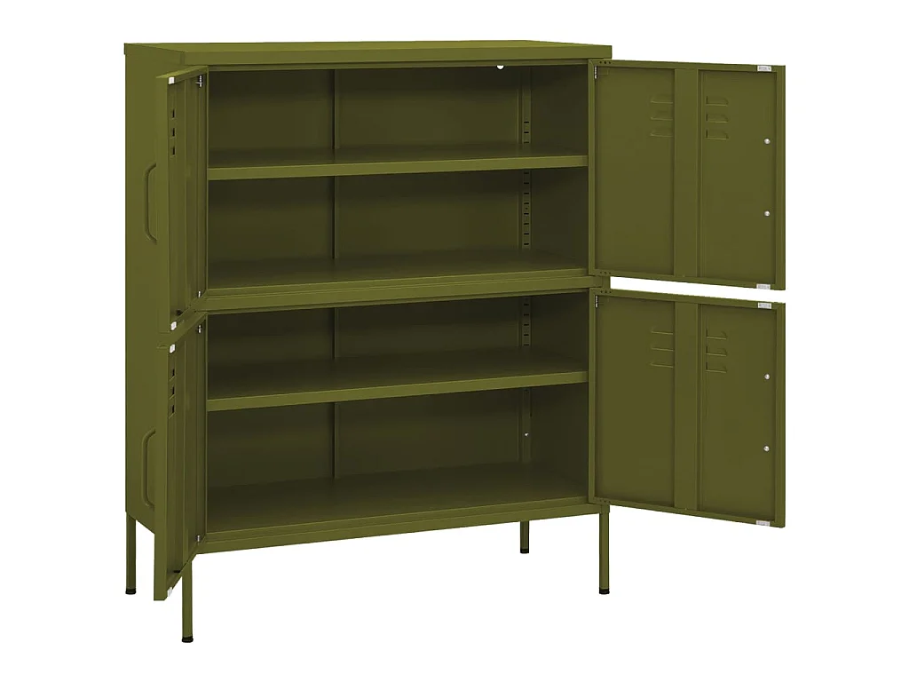 Lagerschrank Olivgrün 80x35x101,5 cm Stahl