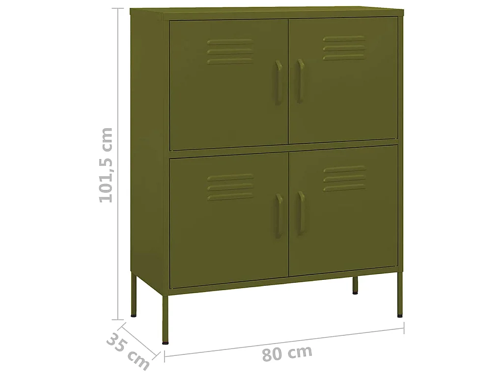 Armoire de rangement Vert olive 80x35x101,5 cm Acier