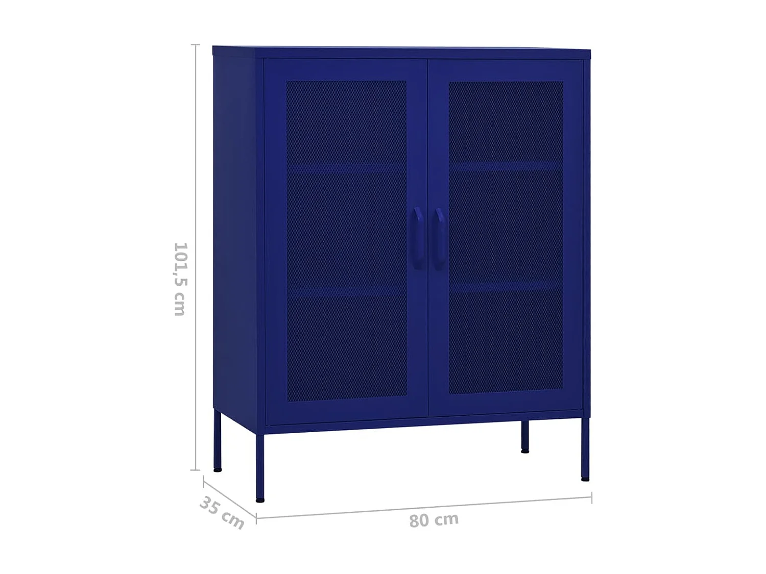 Opbergkast 80x35x101,5 cm staal marineblauw