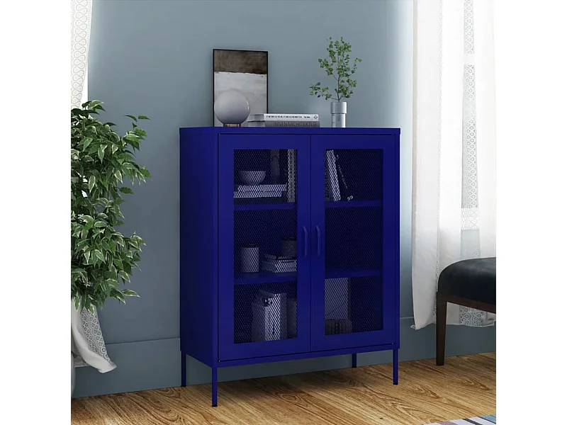 Armoire de rangement Bleu marine 80x35x101,5 cm Acier