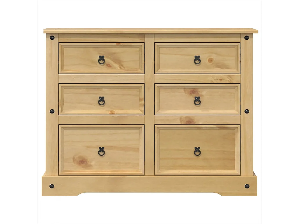 Armário com gavetas Corona 112x48x91 cm madeira de pinho maciça