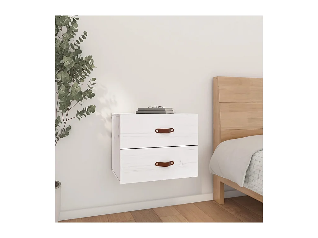 Table de chevet murale Blanc 50x36x40 cm