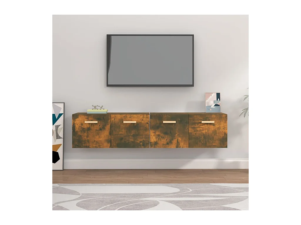 Armoires murales 2pcs Chêne fumé 80x35x36,5cm Bois d'ingénierie