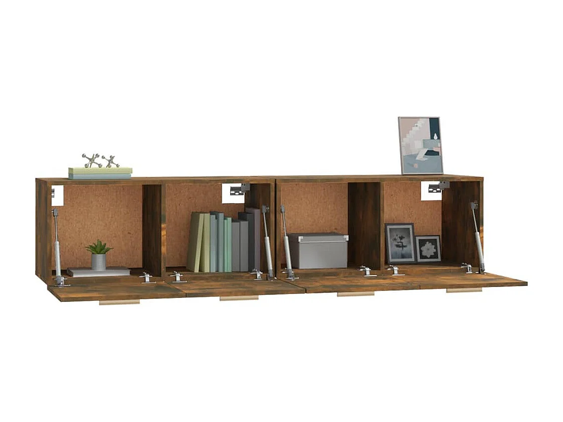 Armoires murales 2pcs Chêne fumé 80x35x36,5cm Bois d'ingénierie