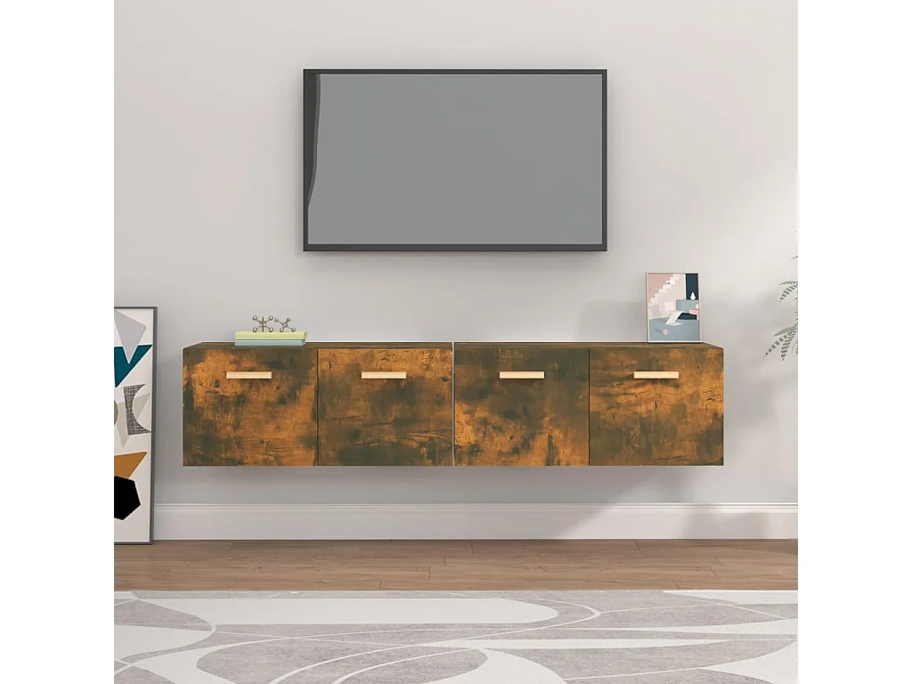 Armoires murales 2pcs Chêne fumé 80x35x36,5cm Bois d'ingénierie