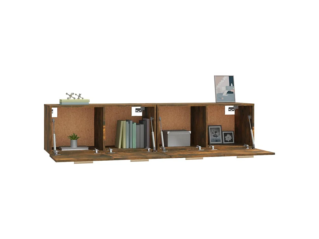 Armoires murales 2pcs Chêne fumé 80x35x36,5cm Bois d'ingénierie