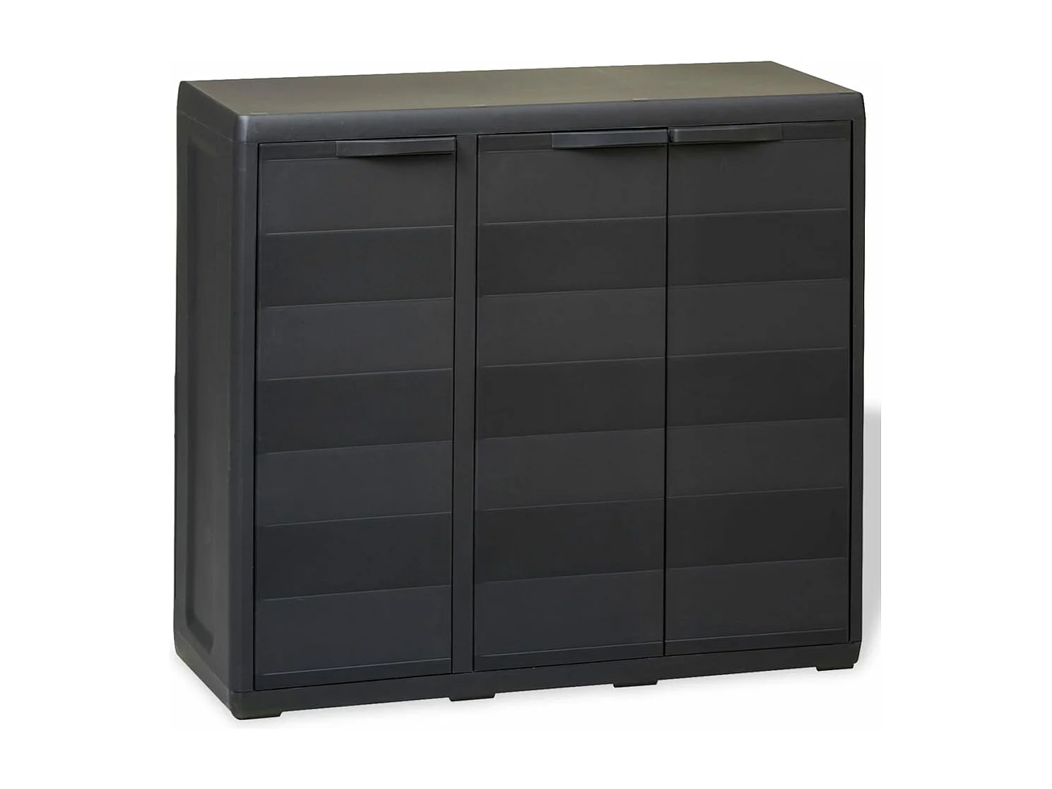 Gartenschrank mit 2 Regalen Schwarz