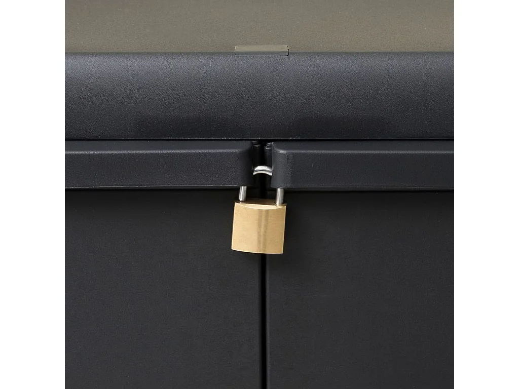 Gartenschrank mit 2 Regalen Schwarz