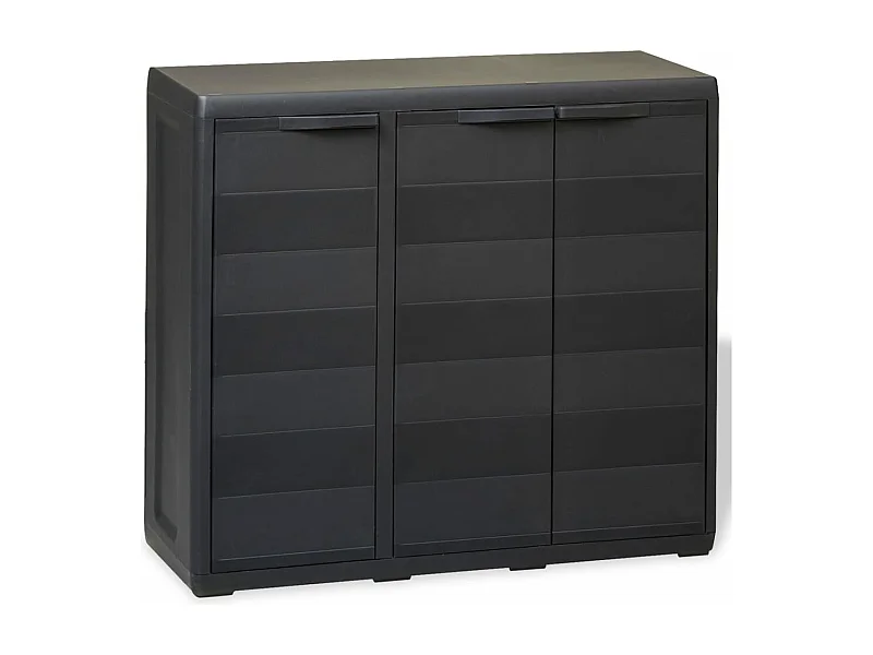 Gartenschrank mit 2 Regalen Schwarz