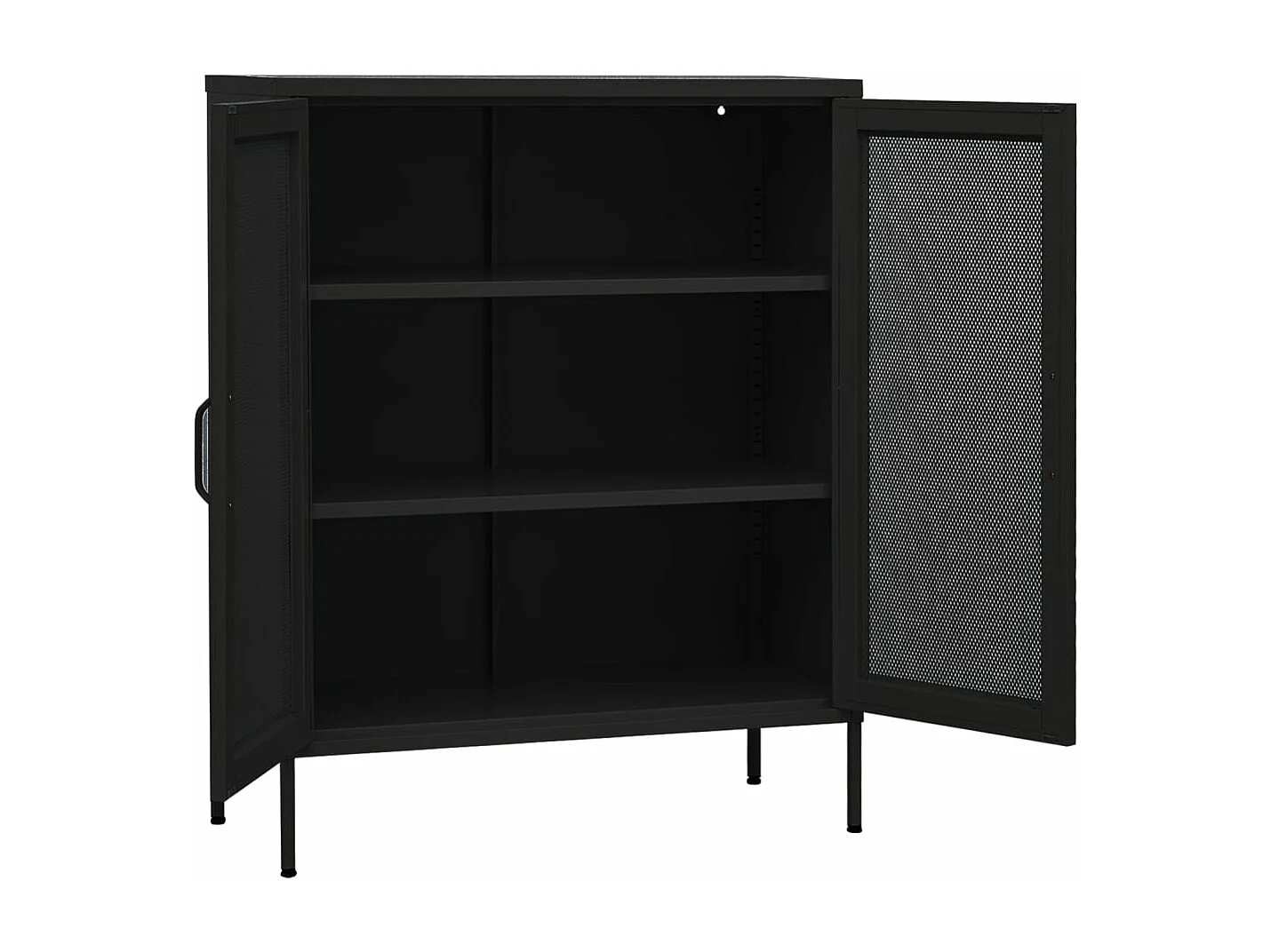 Opbergkast 80x35x101,5 cm staal zwart