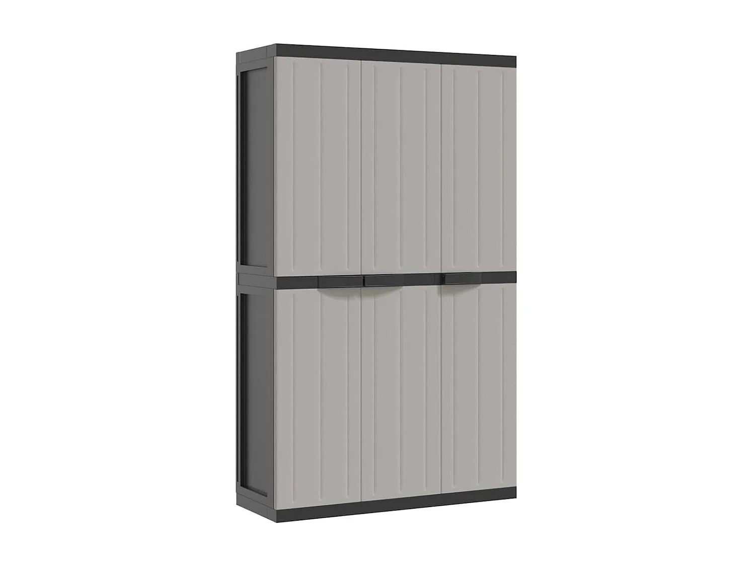 Gartenschrank Grau und Schwarz 97x37x165 cm PP
