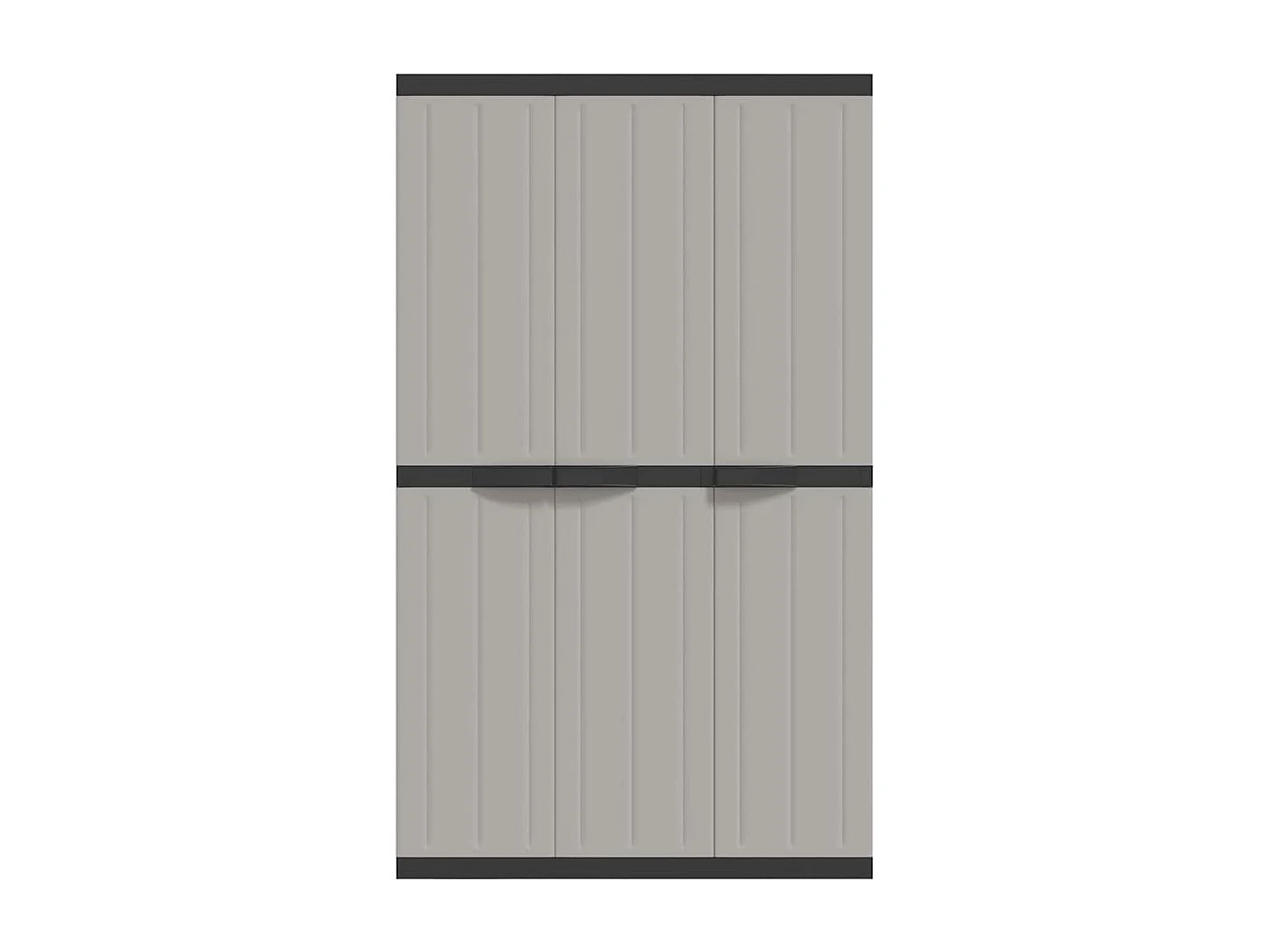 Tuinkast 97x37x165 cm polypropeen grijs en zwart