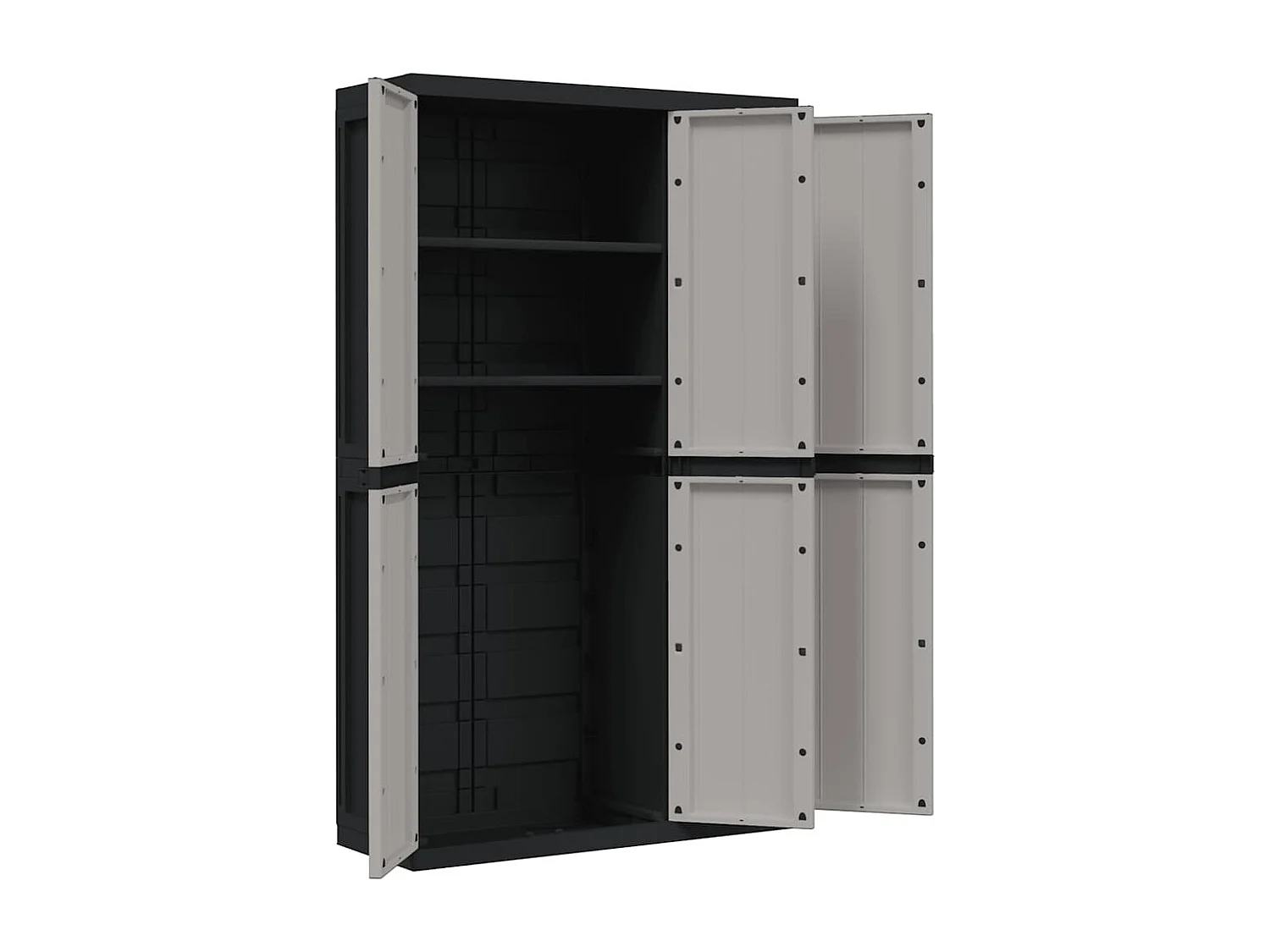 Tuinkast 97x37x165 cm polypropeen grijs en zwart