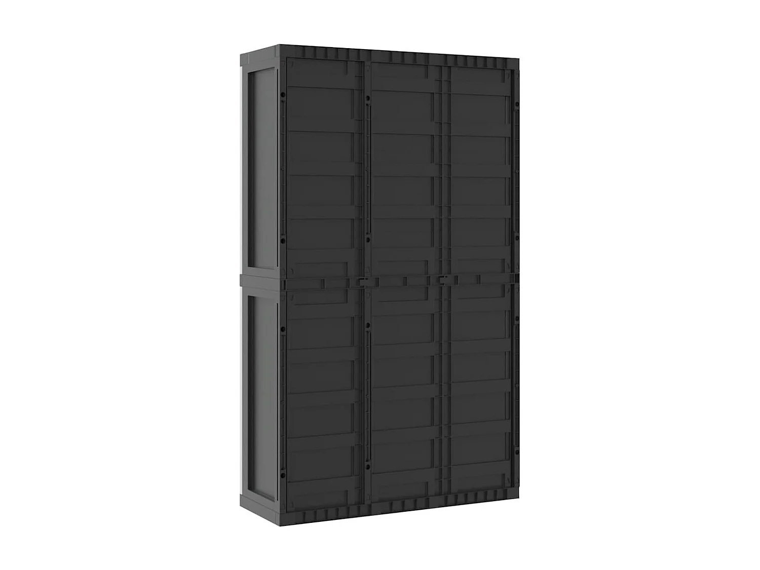 Tuinkast 97x37x165 cm polypropeen grijs en zwart