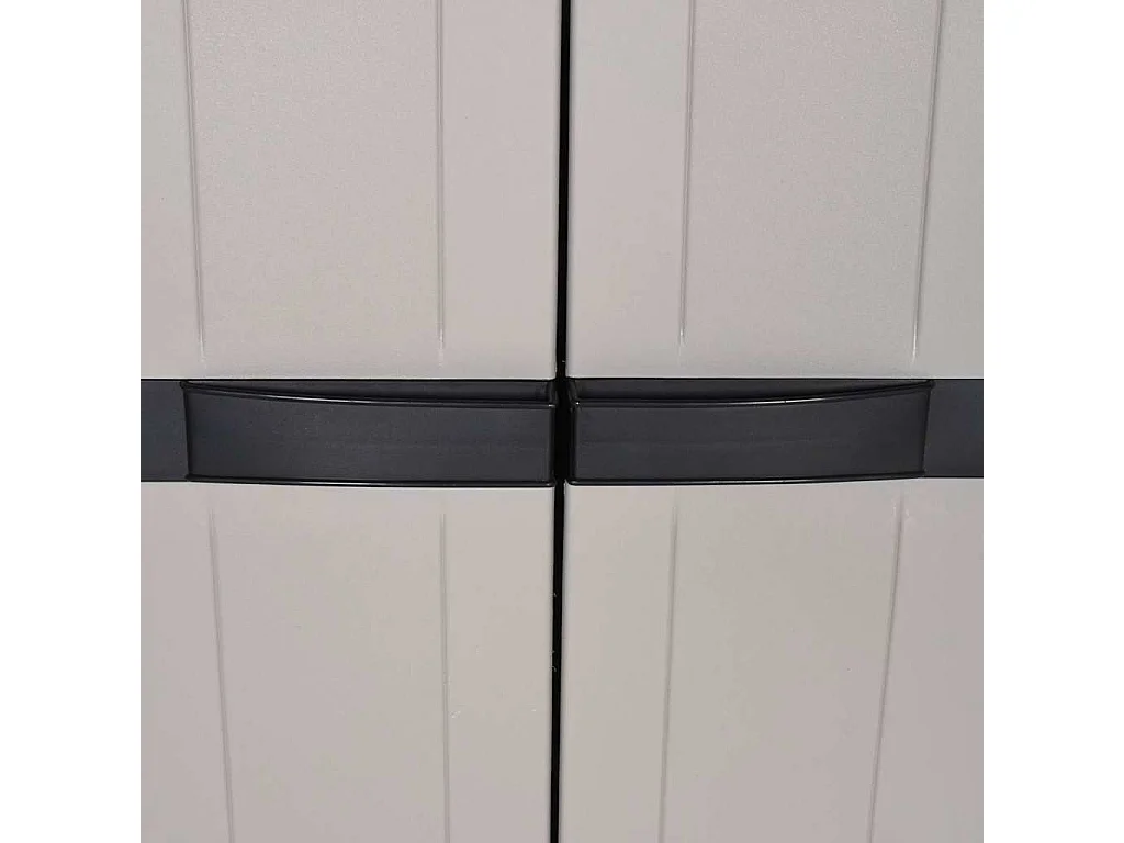 Tuinkast 97x37x165 cm polypropeen grijs en zwart