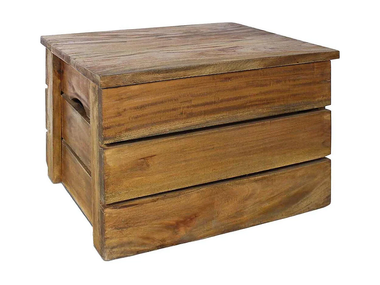 Ensemble de caisse de rangement 2 pcs bois d'acajou massif